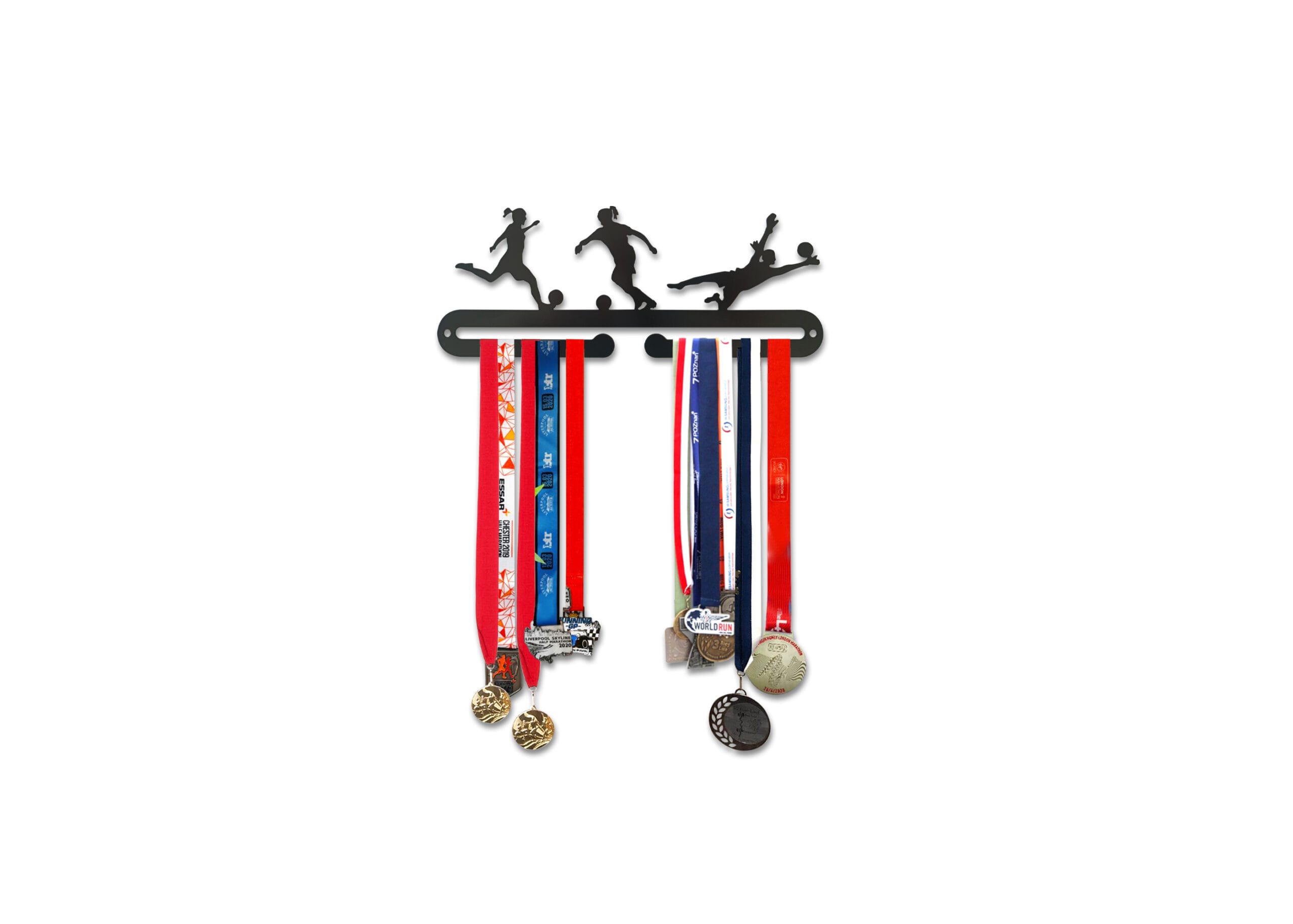 Mitalihenkari - pieni jalkapallo tyttöhahmoilla