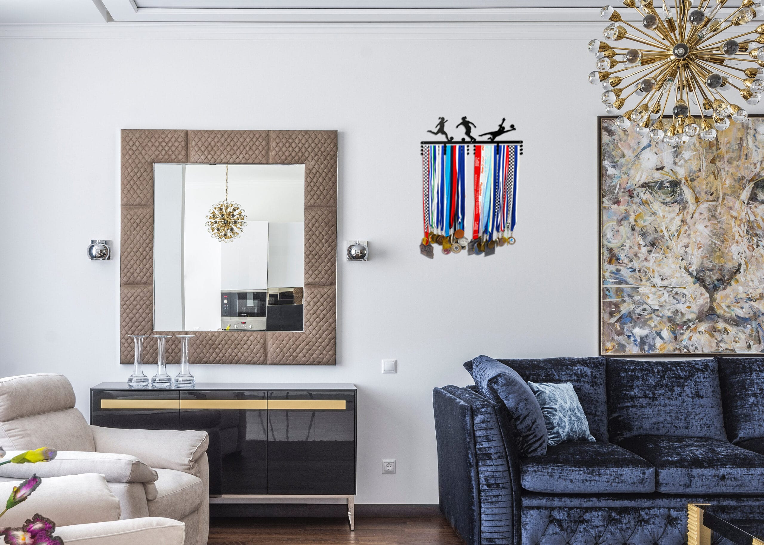 Mitalihenkari - jalkapallo jättihenkari tyttöhahmoilla - Image 4