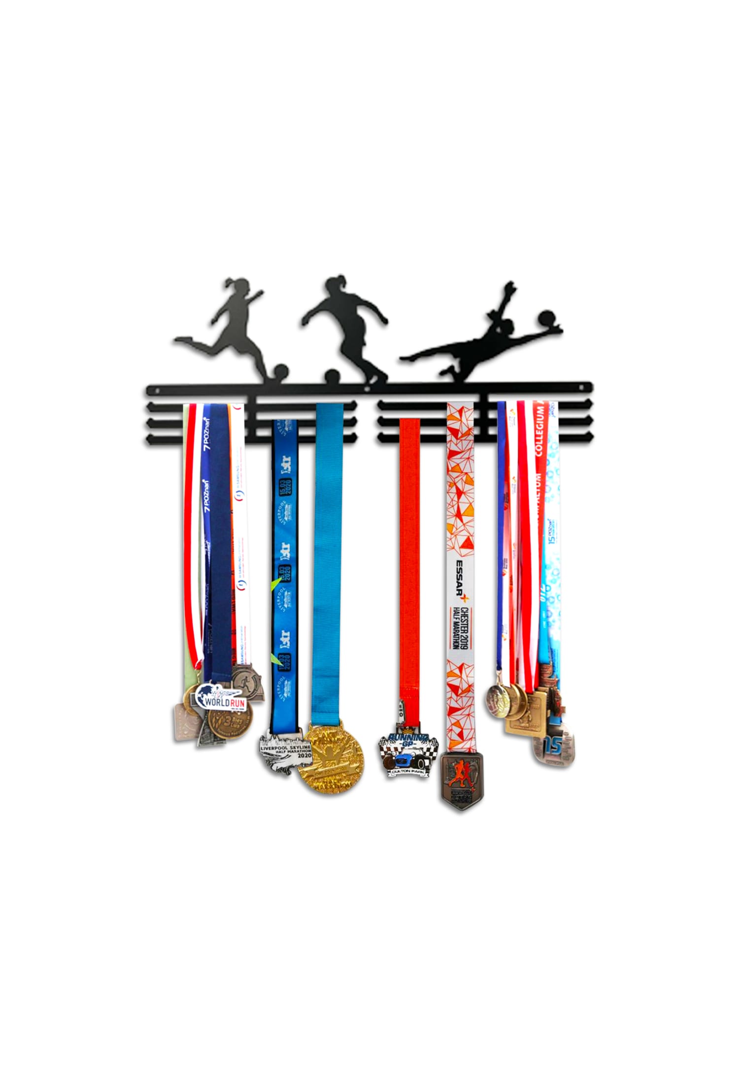 Mitalihenkari - jalkapallo jättihenkari tyttöhahmoilla